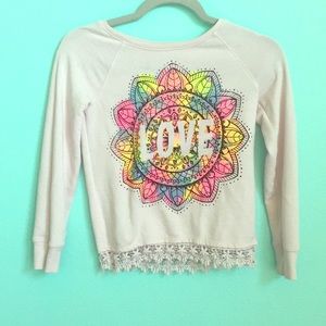 Pink justice love sweatshirt